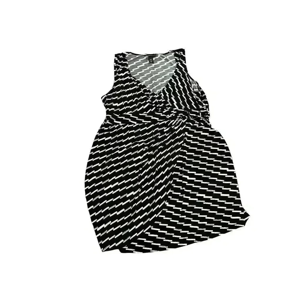 Lane Bryant Sheath Dress Black White Stretch Sz 22/24 Sleeveless Womens